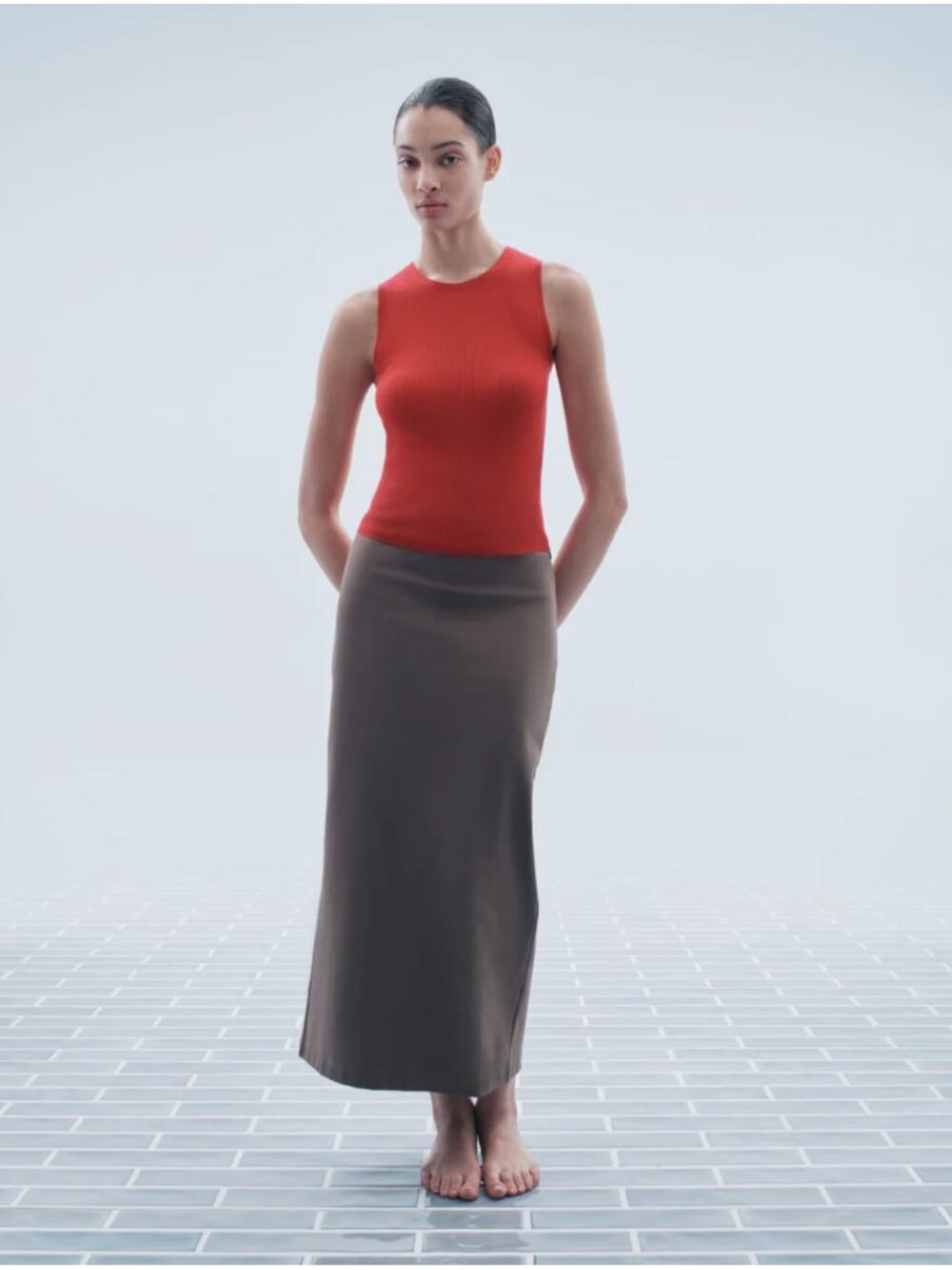 NWT Everlane The Dream Maxi Skirt - Deep Taupe XL